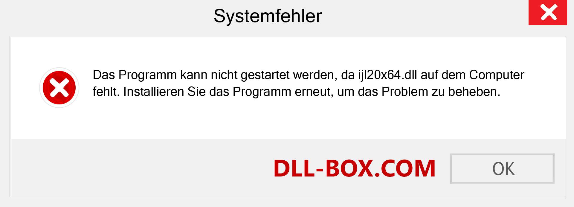 ijl20x64.dll-Datei fehlt?. Download für Windows 7, 8, 10 - Fix ijl20x64 dll Missing Error unter Windows, Fotos, Bildern